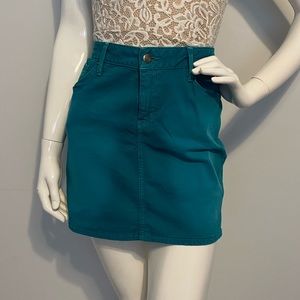 Teal Denim Skirt